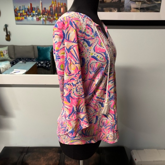 ❤️Lilly Pulitzer Starfish & Shell Tassel Top- Small - Picture 3 of 6